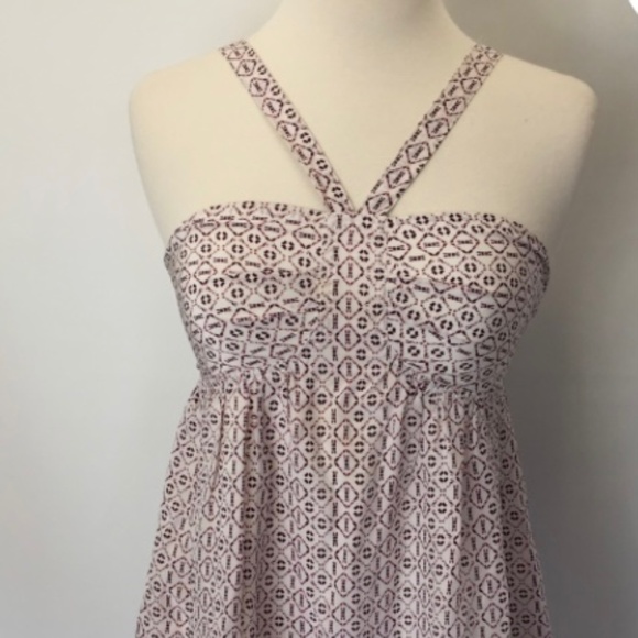 Madewell Dresses & Skirts - Madewell White Maroon 8 Silk Convertible Dress Twee Scandi Girl lightweight